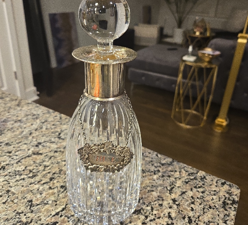 Baccarat Silver and Gold Accent Decanter